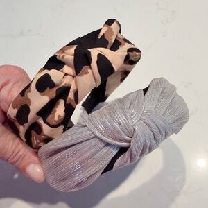 Girls Stylish Leopard and Silver Headband Set